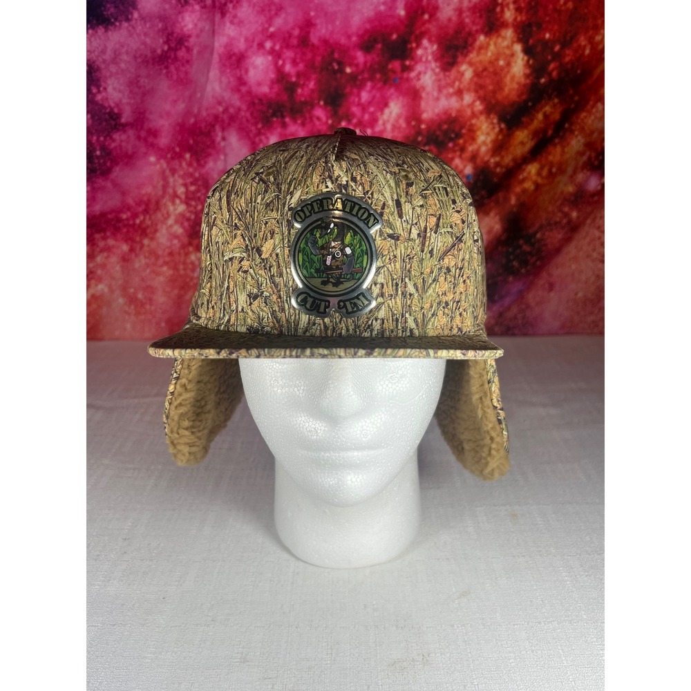 Clark Fishing Co Operation Cut Em Camo Sherpa Trapper Snapback Hat Camouflage